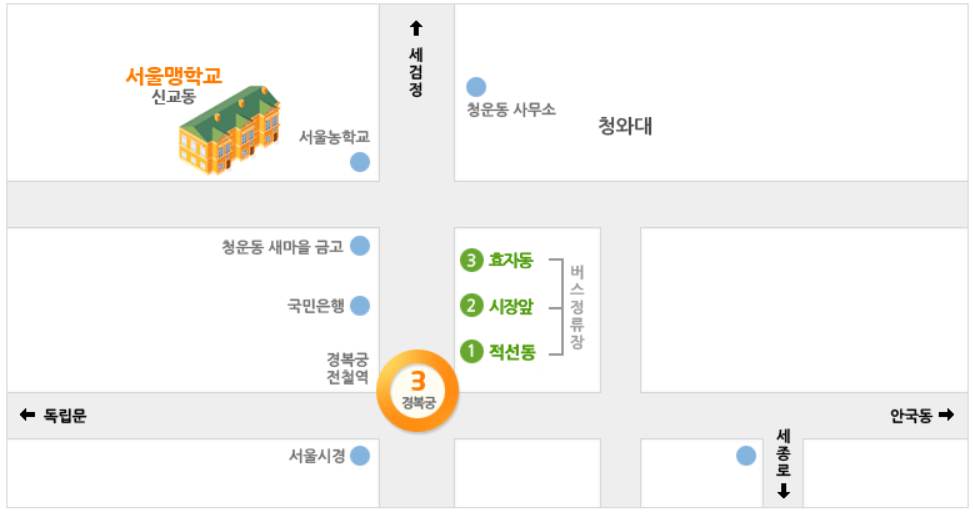 11월 2일 토요일 맹학생과의 대학탐방 공지입니다^.^!!! - 서울맹학교 오는 길.png